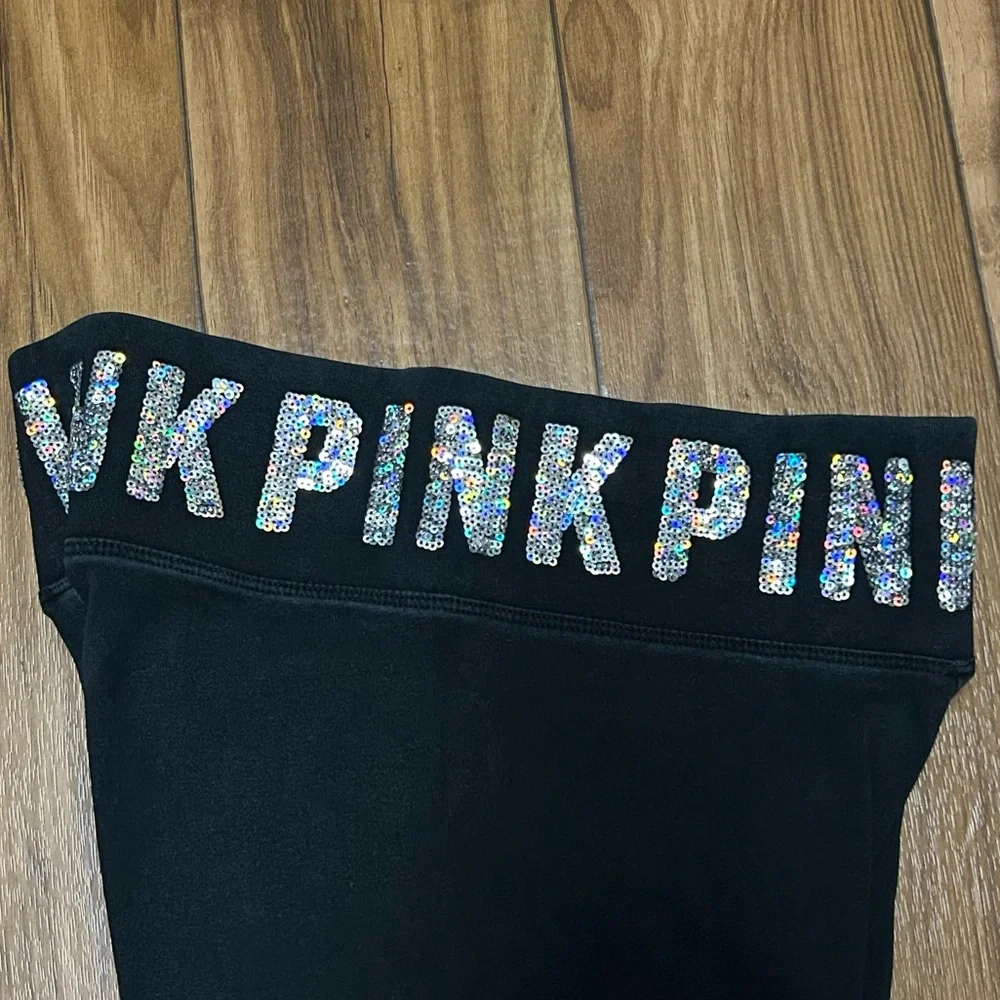 PINK VS TROPICAL HIBISCUS FLORAL BLING LEGGINGS